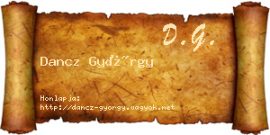 Dancz György névjegykártya