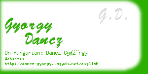 gyorgy dancz business card